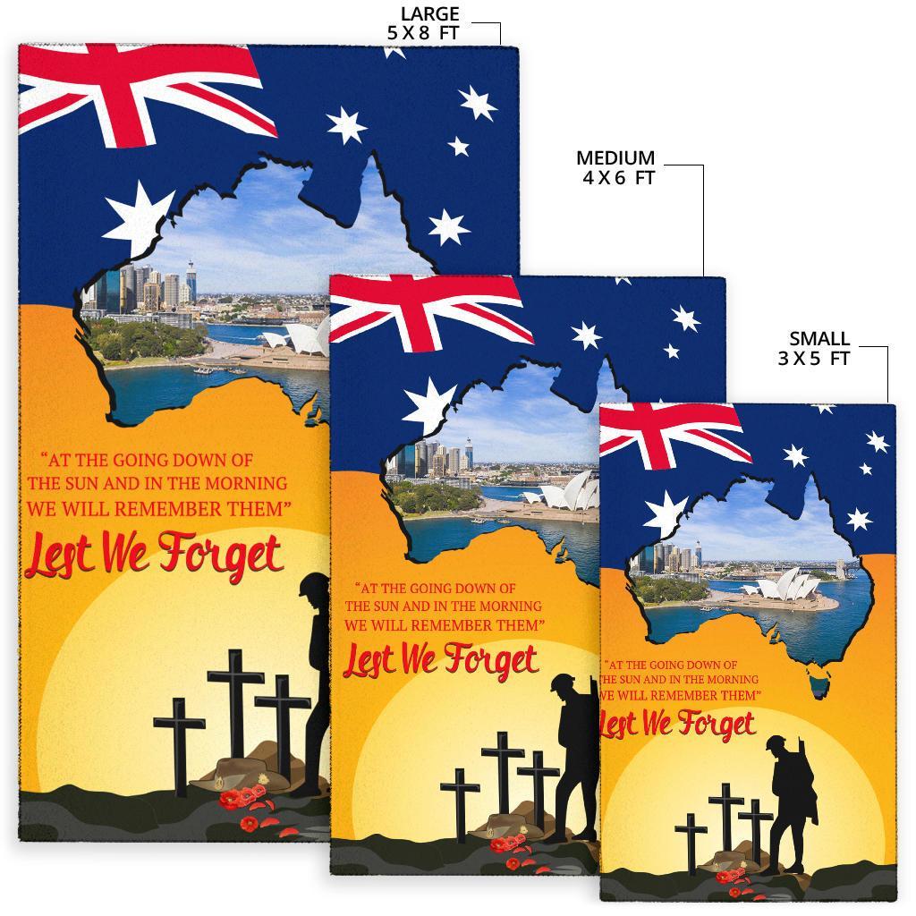 ANZAC Day Area Rug - Today's Peace Is Yesterday's Sacrifice - Vibe Hoodie Shop