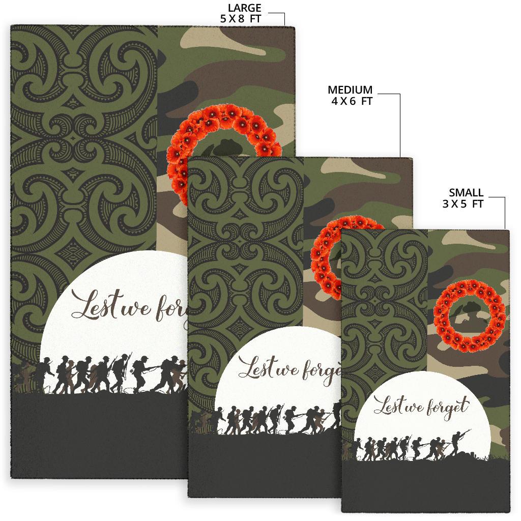 ANZAC Maori Area Rug Camo Lest For Get - Vibe Hoodie Shop