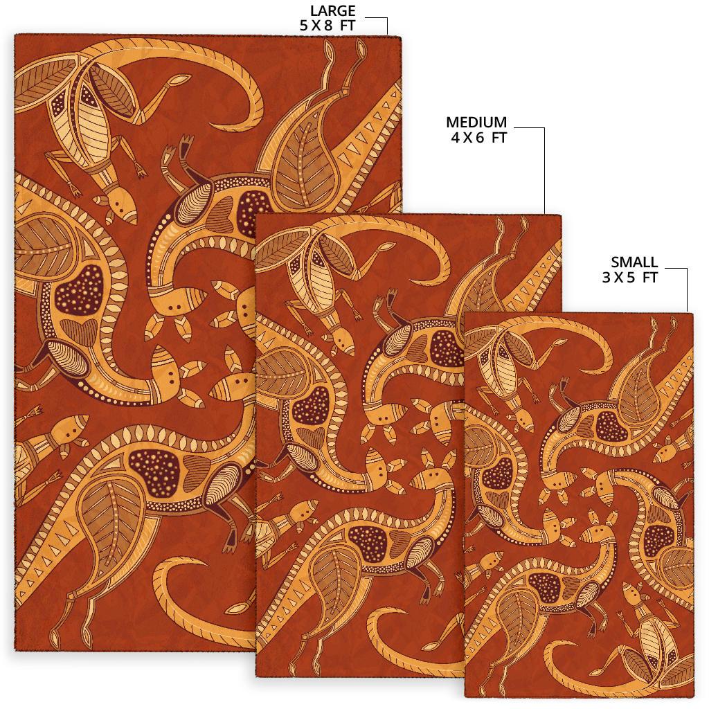 Area Rug - Kangaroo Rug Aboriginal Patterns Ver01 - Vibe Hoodie Shop