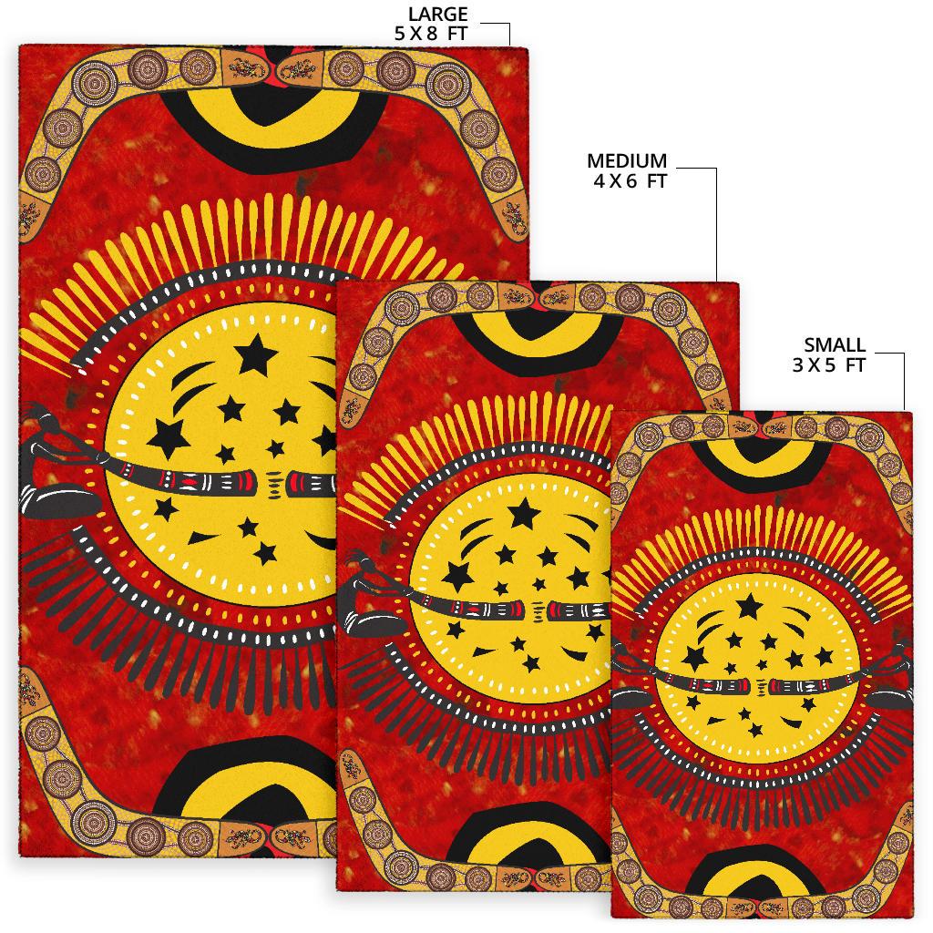 Aboriginal Area Rug - Boomerang - Vibe Hoodie Shop