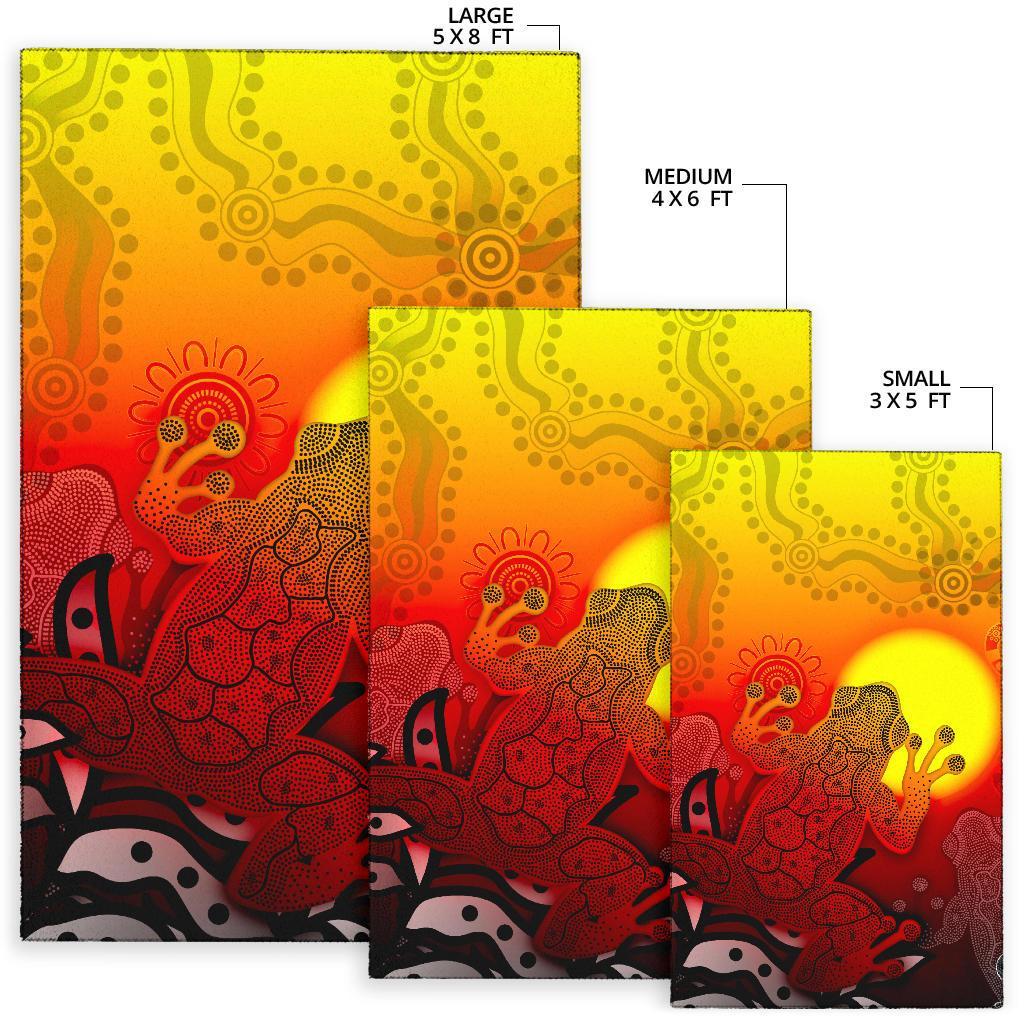 Aboriginal Area Rug - Indigenous Frog (Red) - Vibe Hoodie Shop