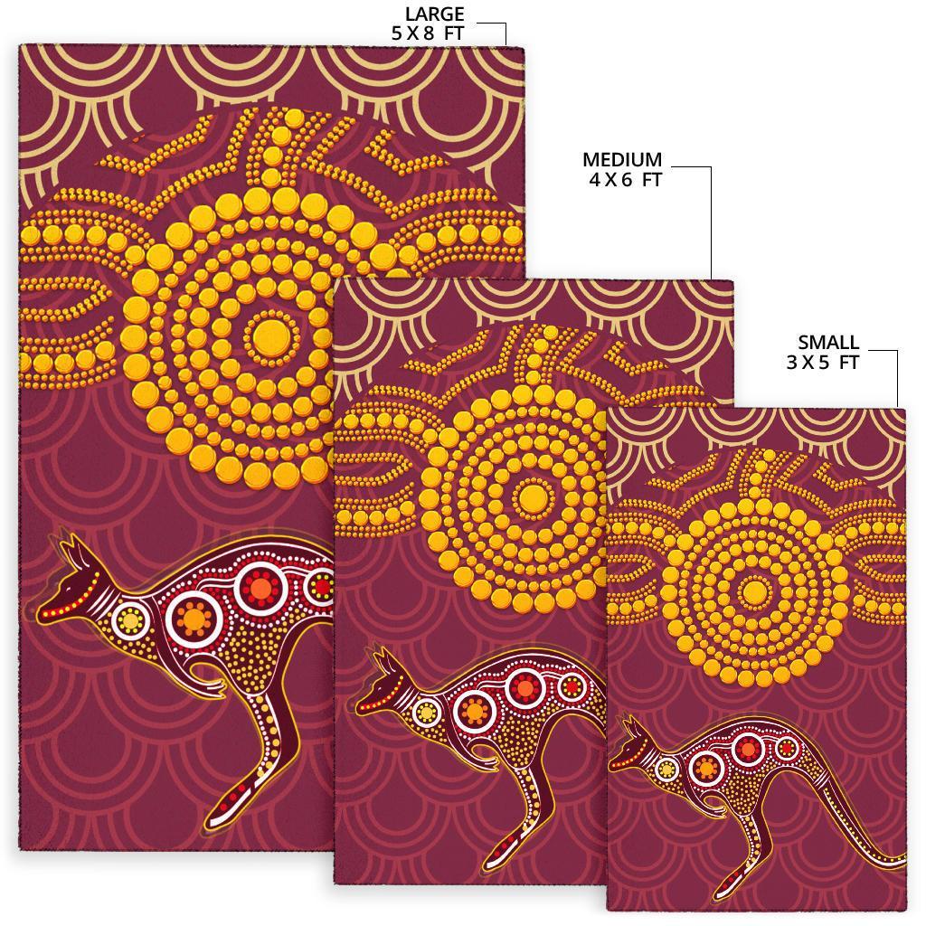 Aboriginal Area Rug - Aboriginal Kangaroo - Vibe Hoodie Shop