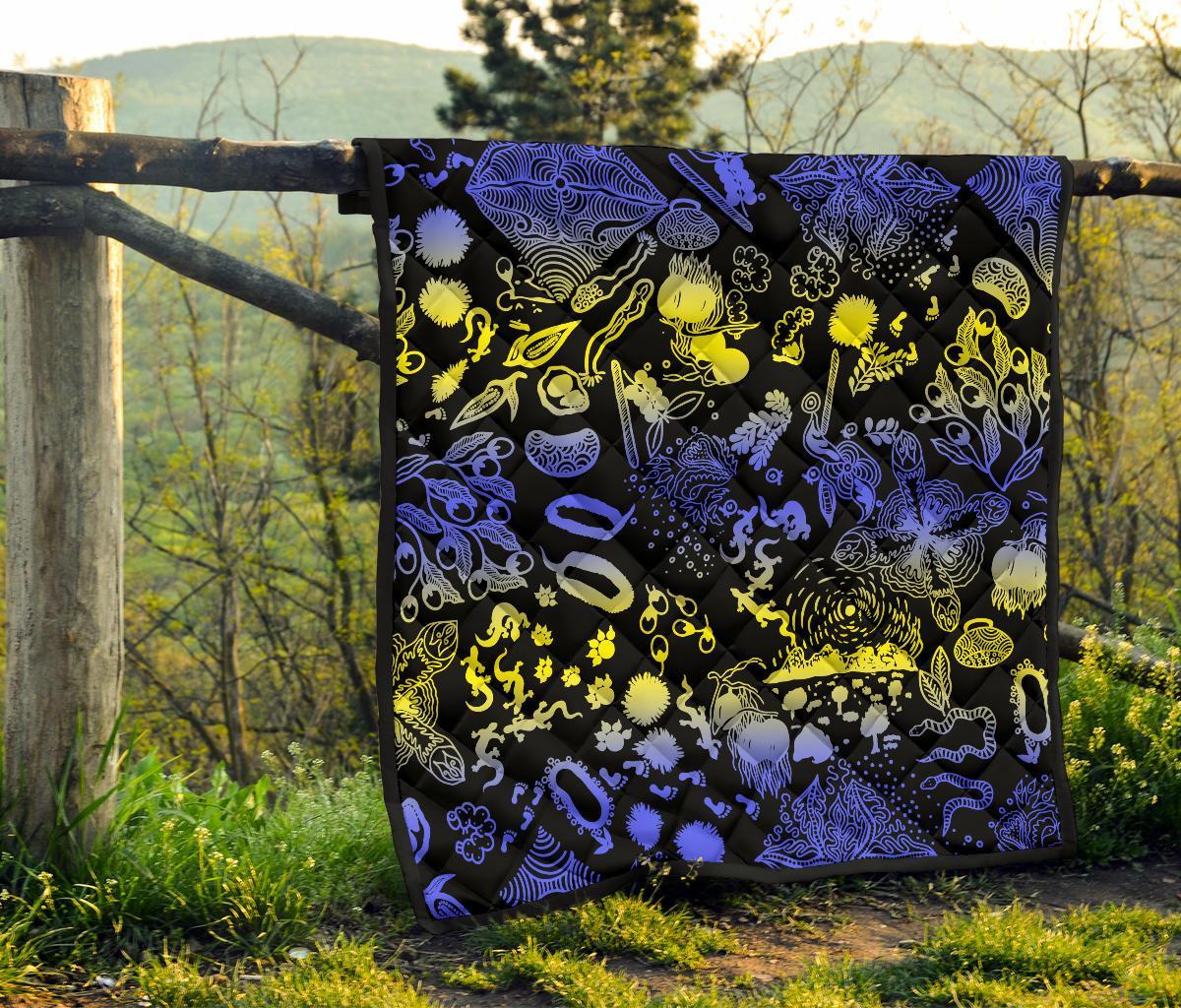 Australia Premium Quilt - Australian Aboriginal Golden Wattle - Vibe Hoodie Shop