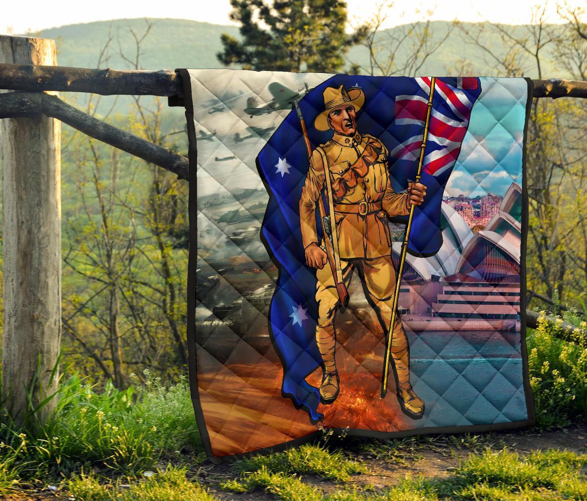 ANZAC Premium Quilt - Australian Soldier - Vibe Hoodie Shop