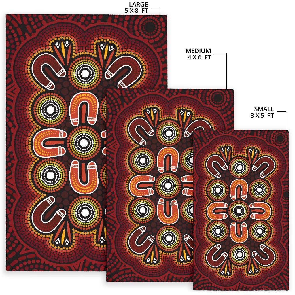 ABoriginal Area Rug - Aboriginal Dot Painting Flowers Style - Vibe Hoodie Shop