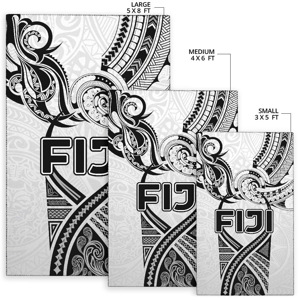 Fiji Rugby Area Rug Polynesian Waves Style - Vibe Hoodie Shop