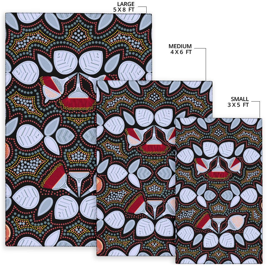 Area Rug - Aboriginal Eucalyptus Seamless Pattern - Vibe Hoodie Shop