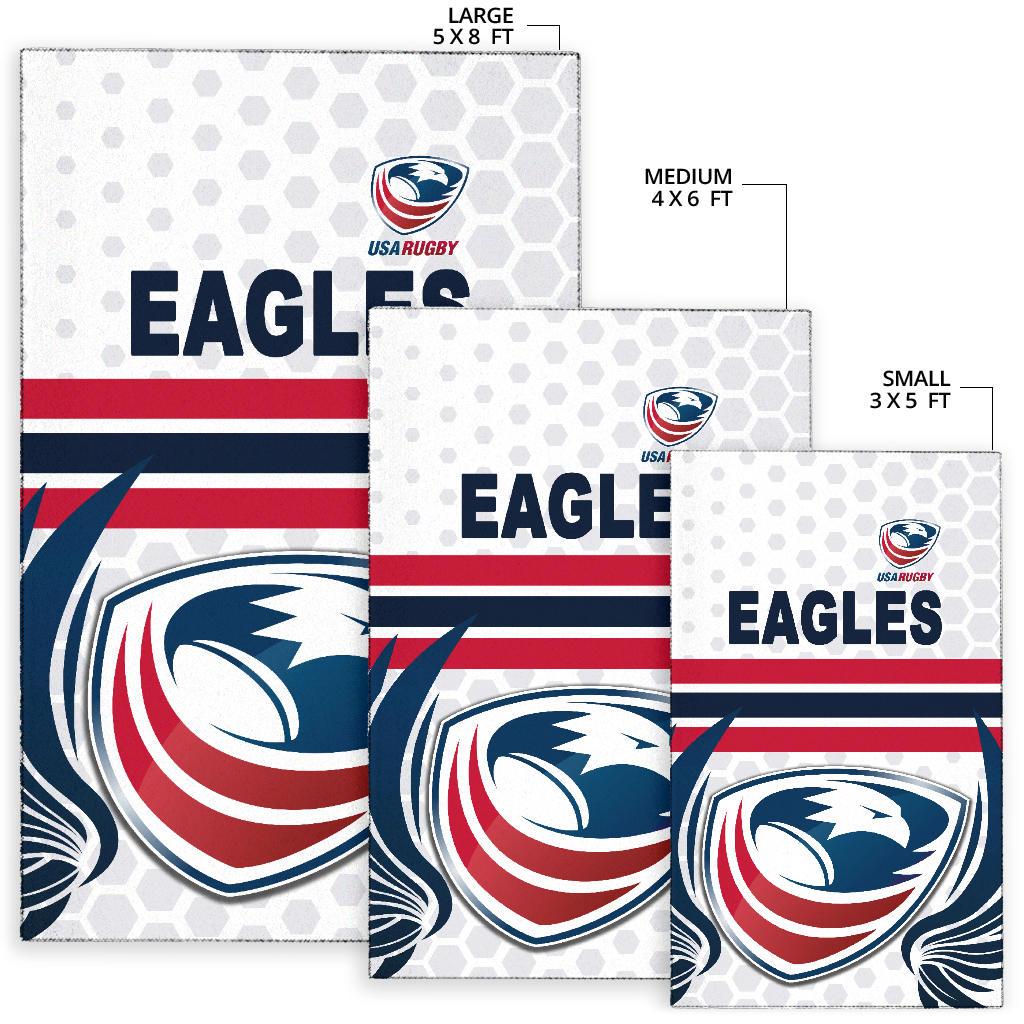 USA Rugby Area Rug Eagles Simple Style - White - Vibe Hoodie Shop