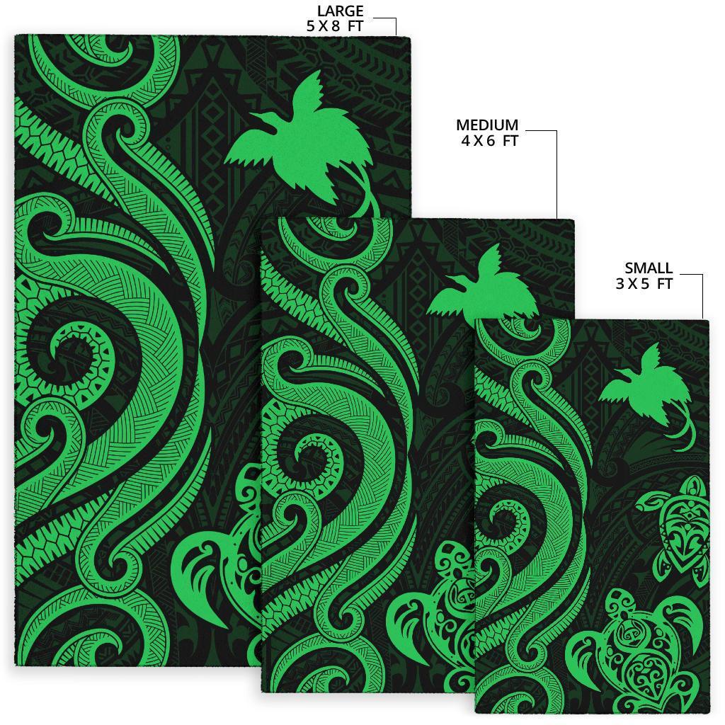 Papua New Guinea Area Rug - Green Tentacle Turtle - Vibe Hoodie Shop