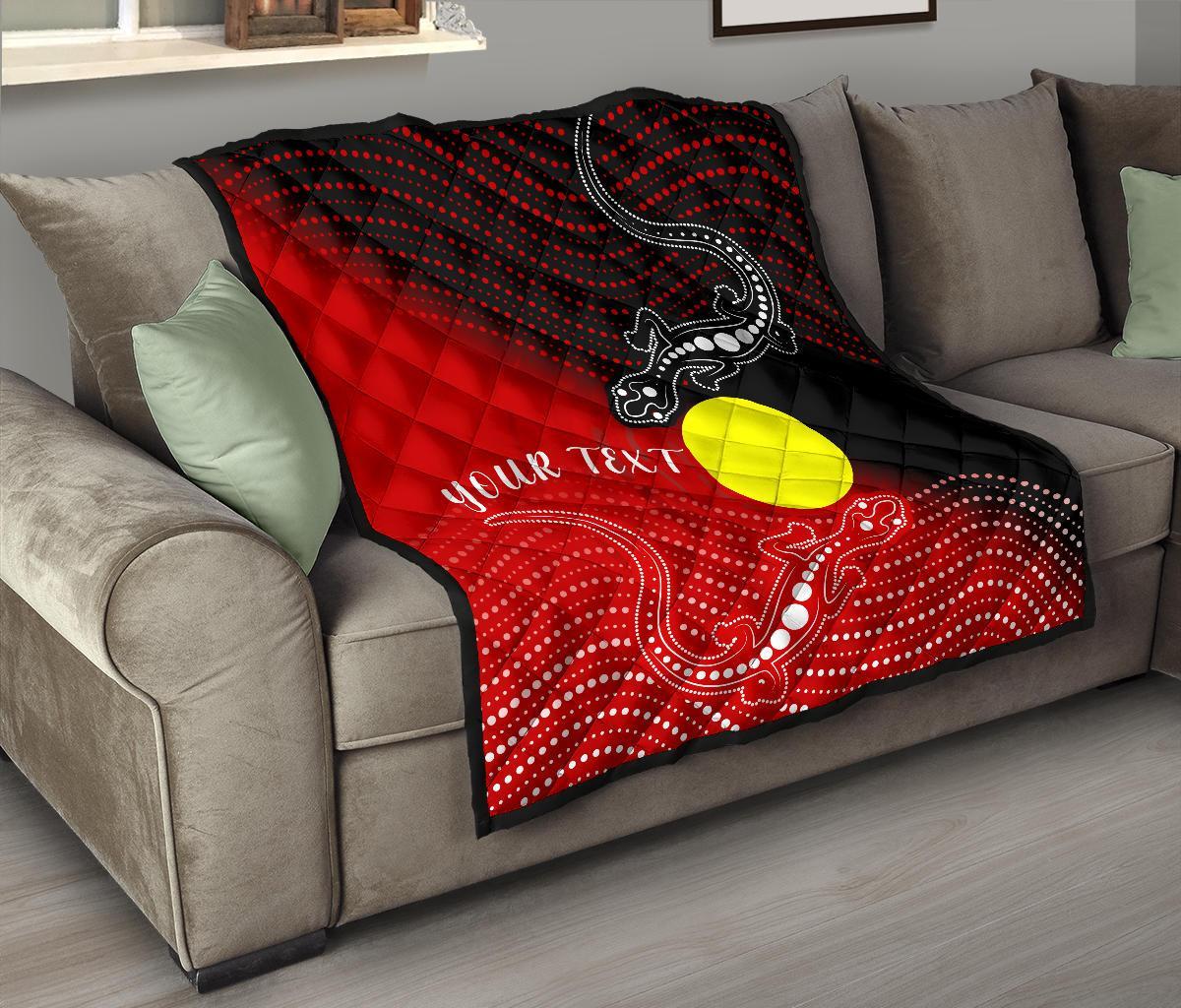 Custom Aboriginal Premium Quilt - Two Indigenous Lizard - Vibe Hoodie Shop