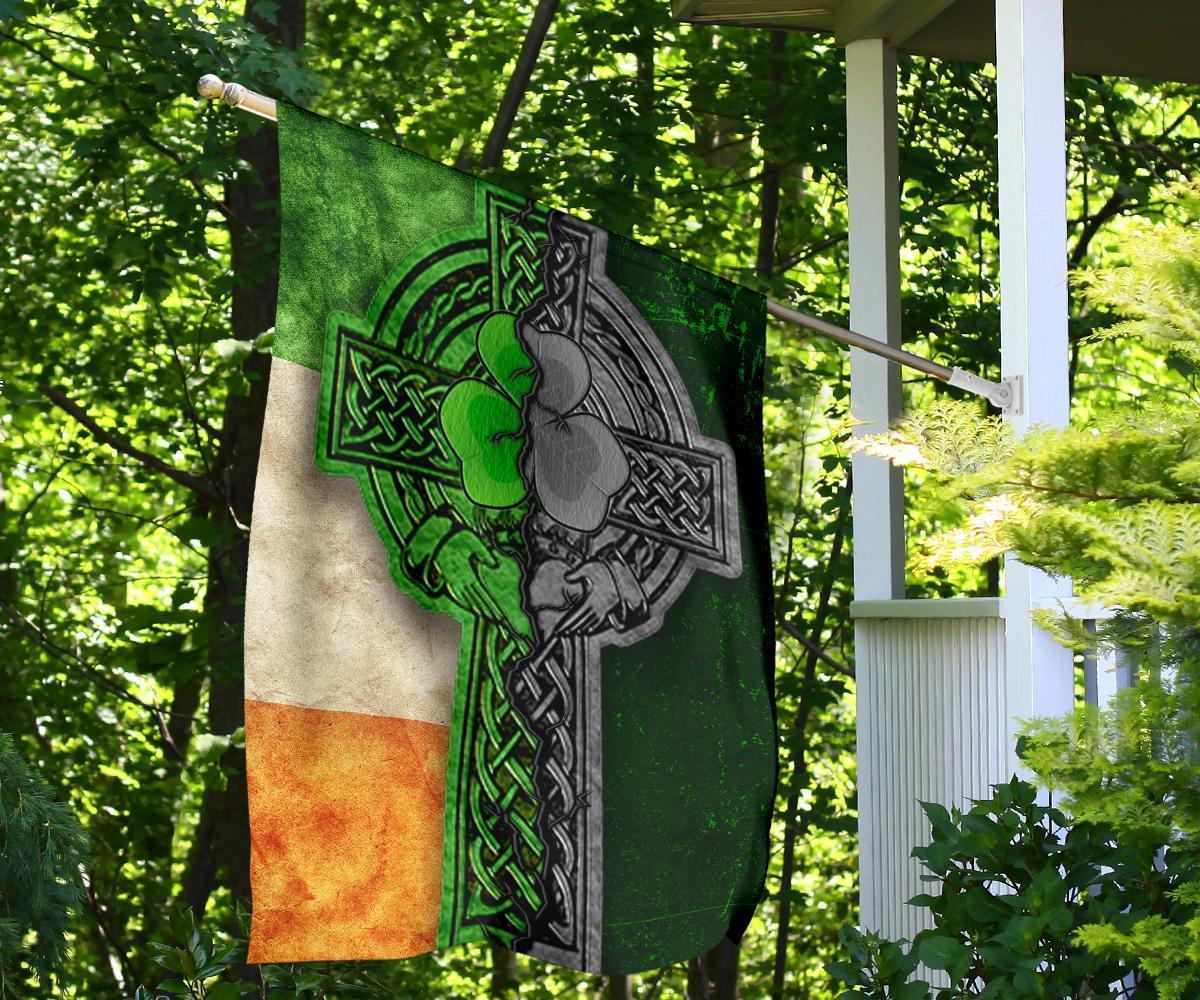 Ireland Celtic Flag - Irish Claddagh Cross - Vibe Hoodie Shop