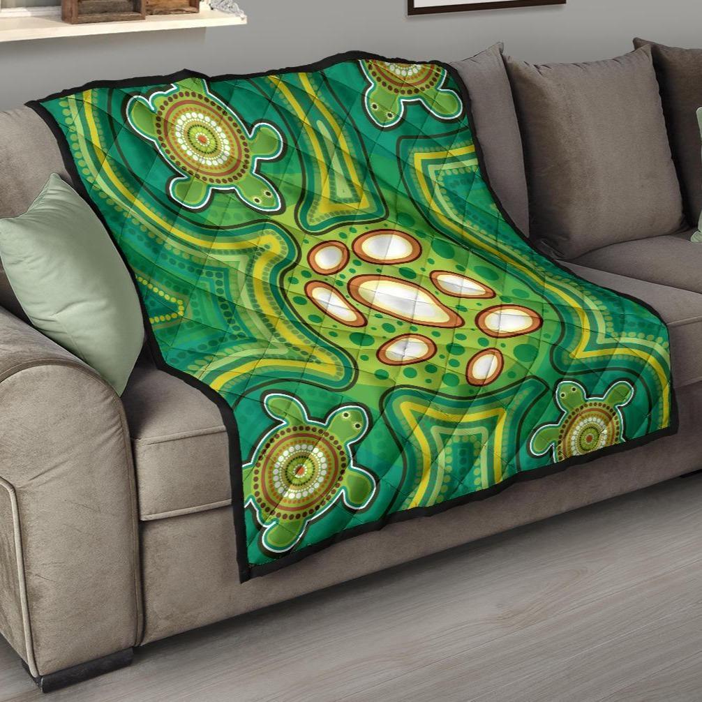 Aboriginal Premium Quilt - Indegenous Dot Painting Art - Vibe Hoodie Shop