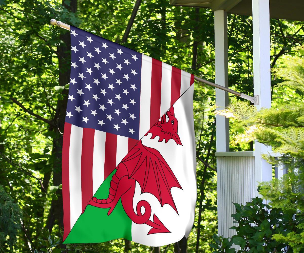 US Flag with Wales Flag - Vibe Hoodie Shop