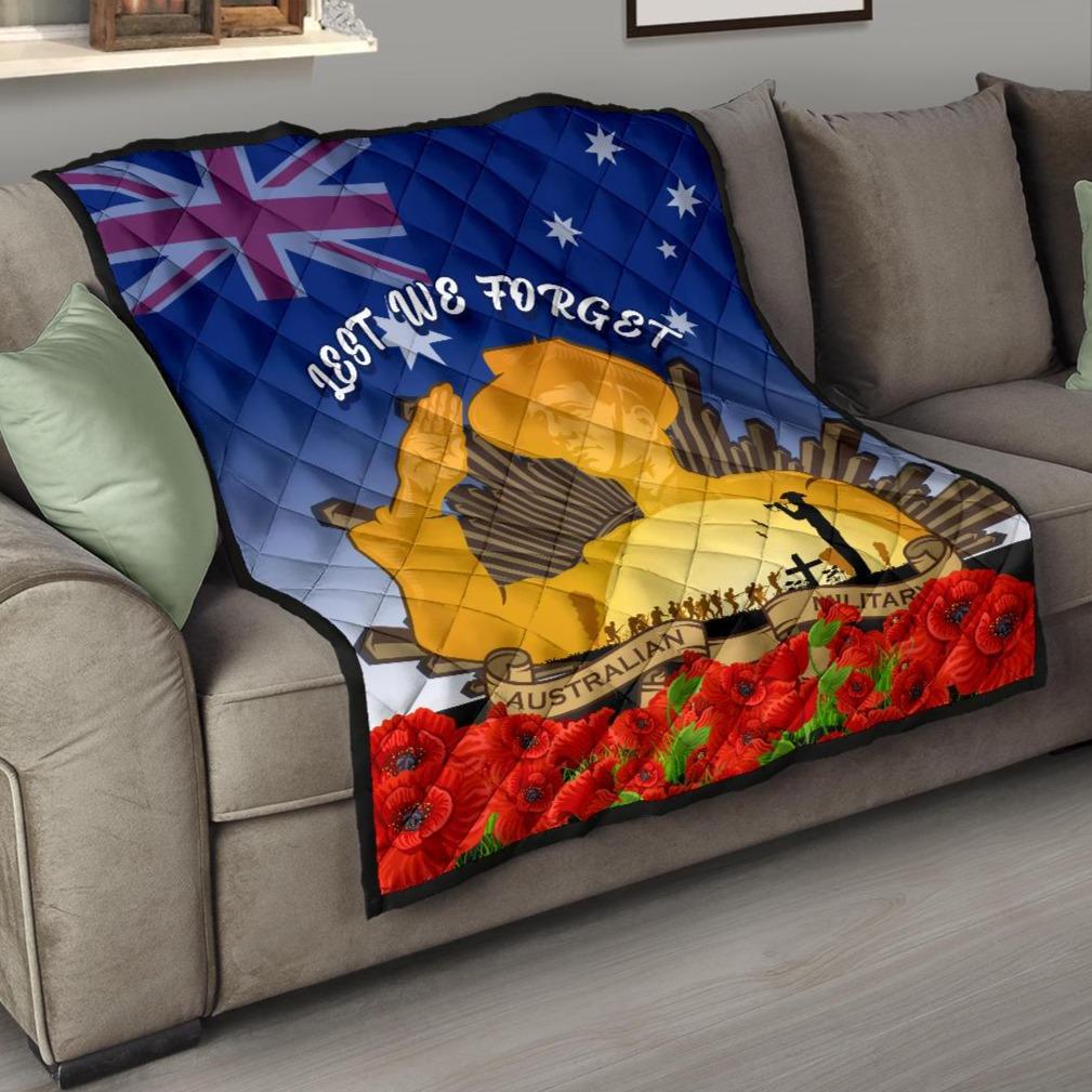 Premium Quilt - Australia ANZAC Day 2020 And Soldiers - Vibe Hoodie Shop