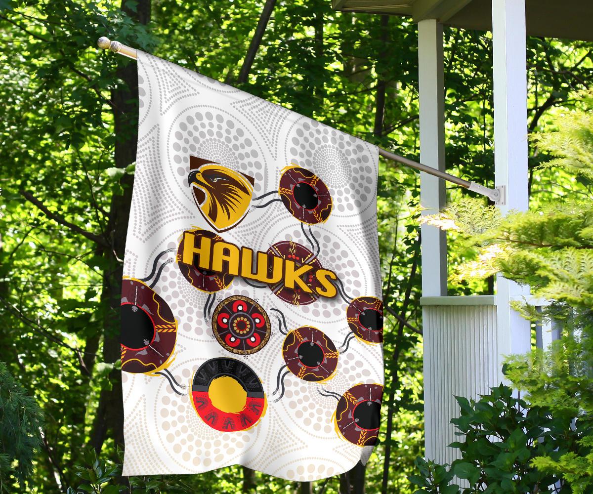 Hawthorn Flag Hawks Indigenous - White - Vibe Hoodie Shop