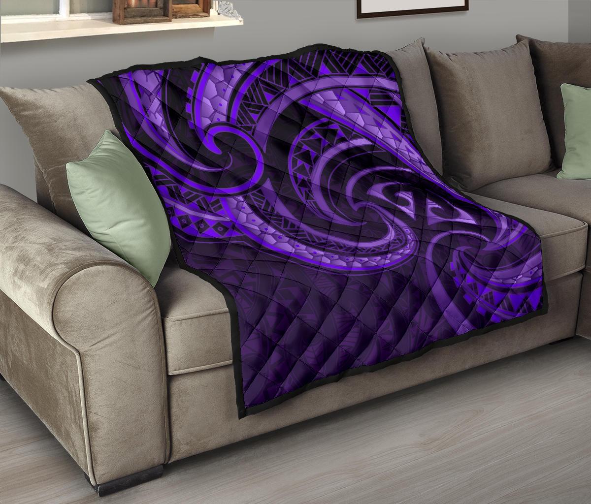 New Zealand Maori Mangopare Premium Quilt Polynesian - Purple - Vibe Hoodie Shop