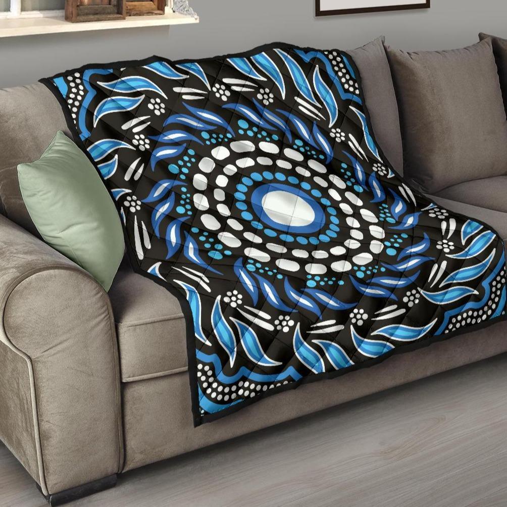 Aboriginal Premium Quilt - Indegenous Dot Painting Art - Vibe Hoodie Shop