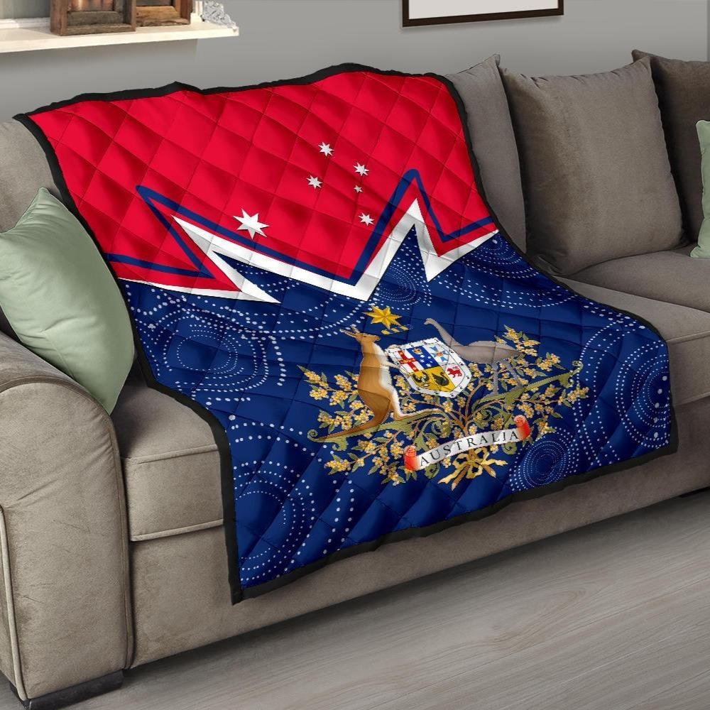 Premium Quilt - Australian Coat Of Arms Flag Color - Vibe Hoodie Shop