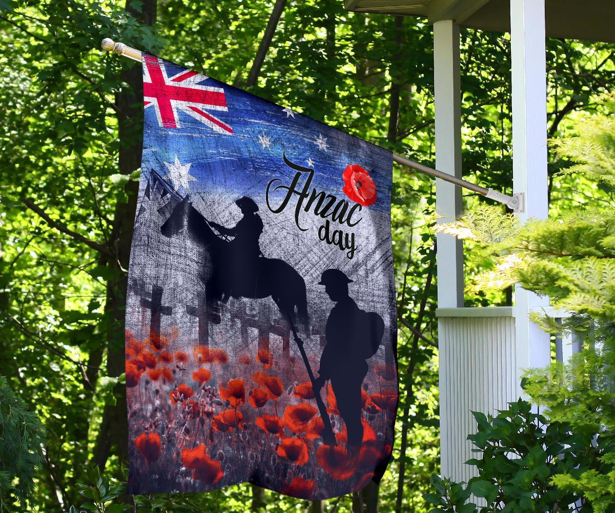 ANZAC Day Flag - Lest We Forget Vintage Poppies - Vibe Hoodie Shop