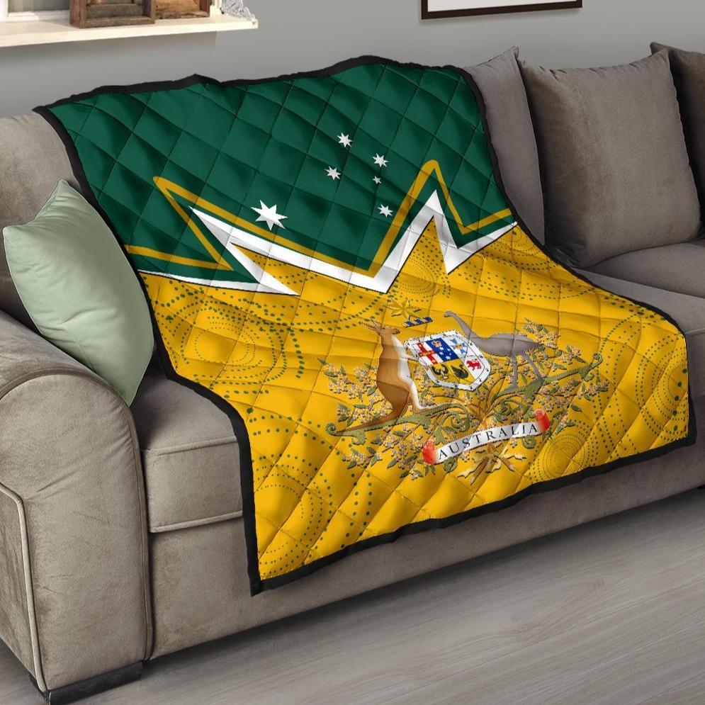 Premium Quilt - Australian Coat Of Arms National Color - Vibe Hoodie Shop