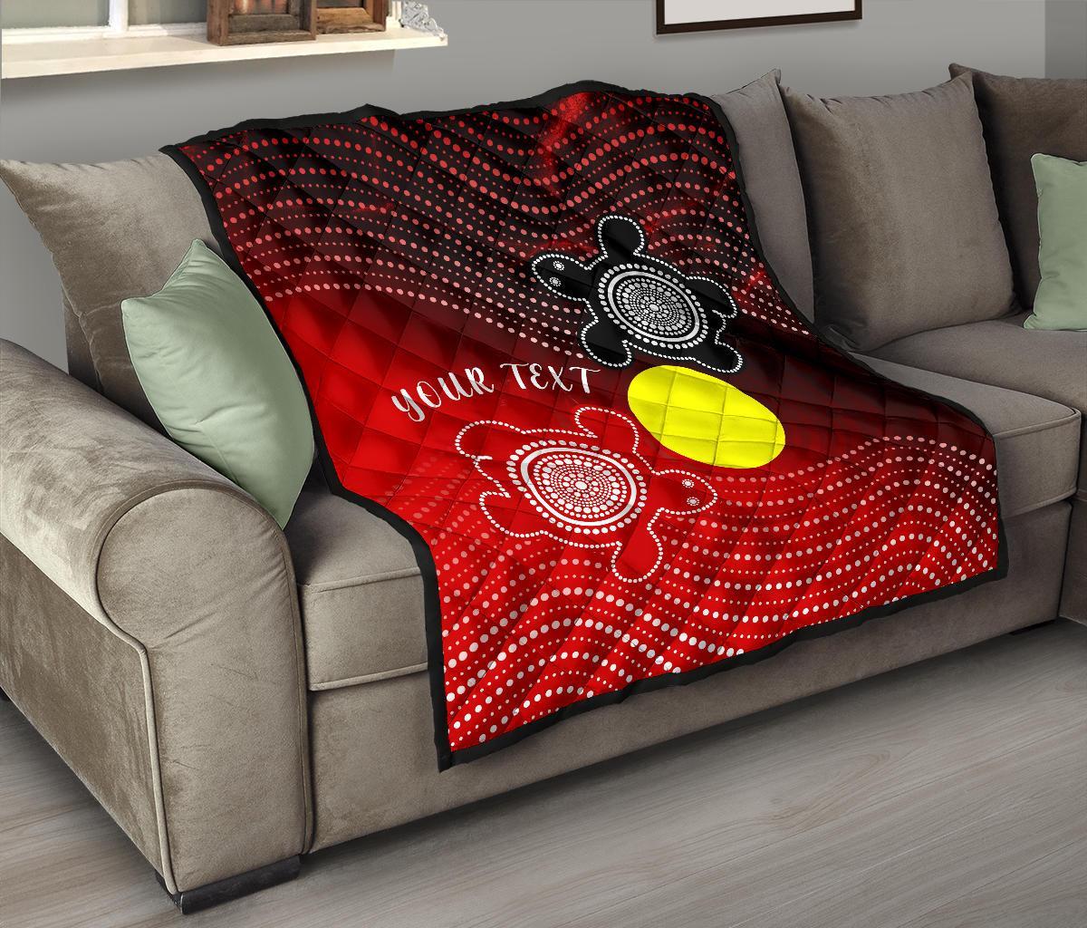 Custom Aboriginal Premium Quilt - Indigenous Circle Dot Painting Style - - Vibe Hoodie Shop