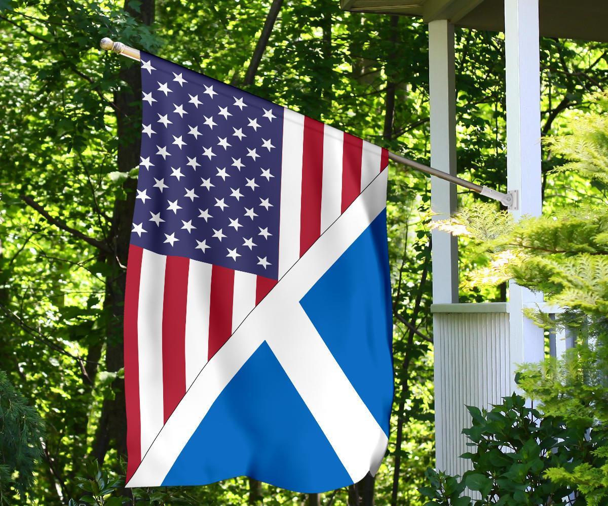 US Flag with Scotland Flag - Vibe Hoodie Shop