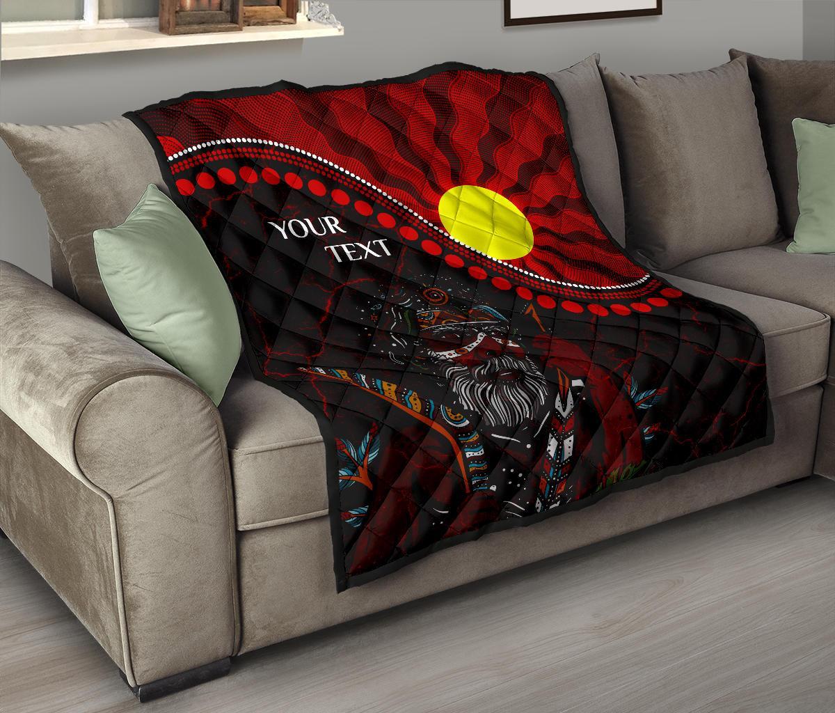 Custom Aboriginal Premium Quilt - Indigenous People And Sun - Vibe Hoodie Shop