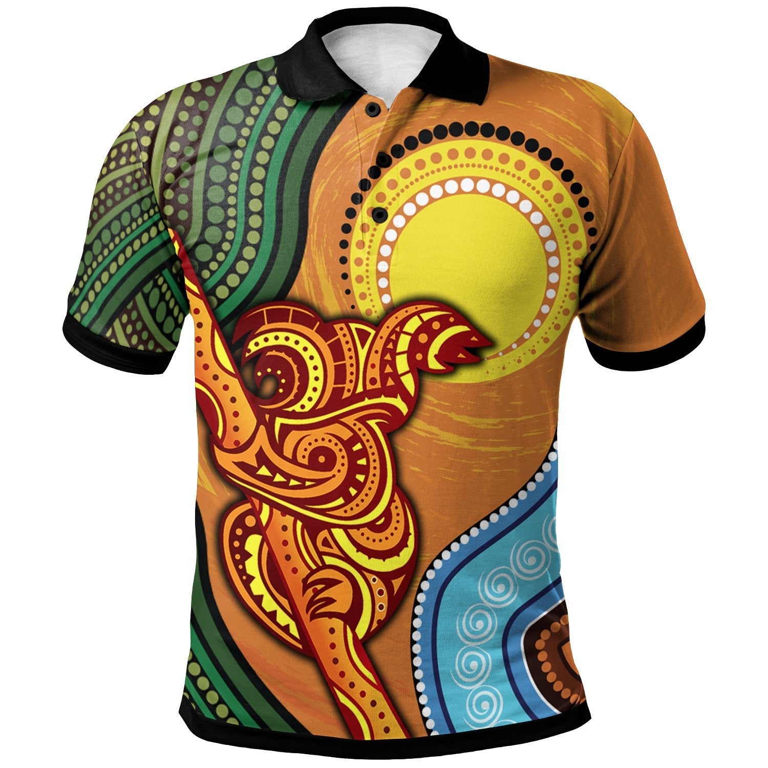 Polo Shirt - Australian Aboriginal Dot Painting Koala - Vibe Hoodie Shop