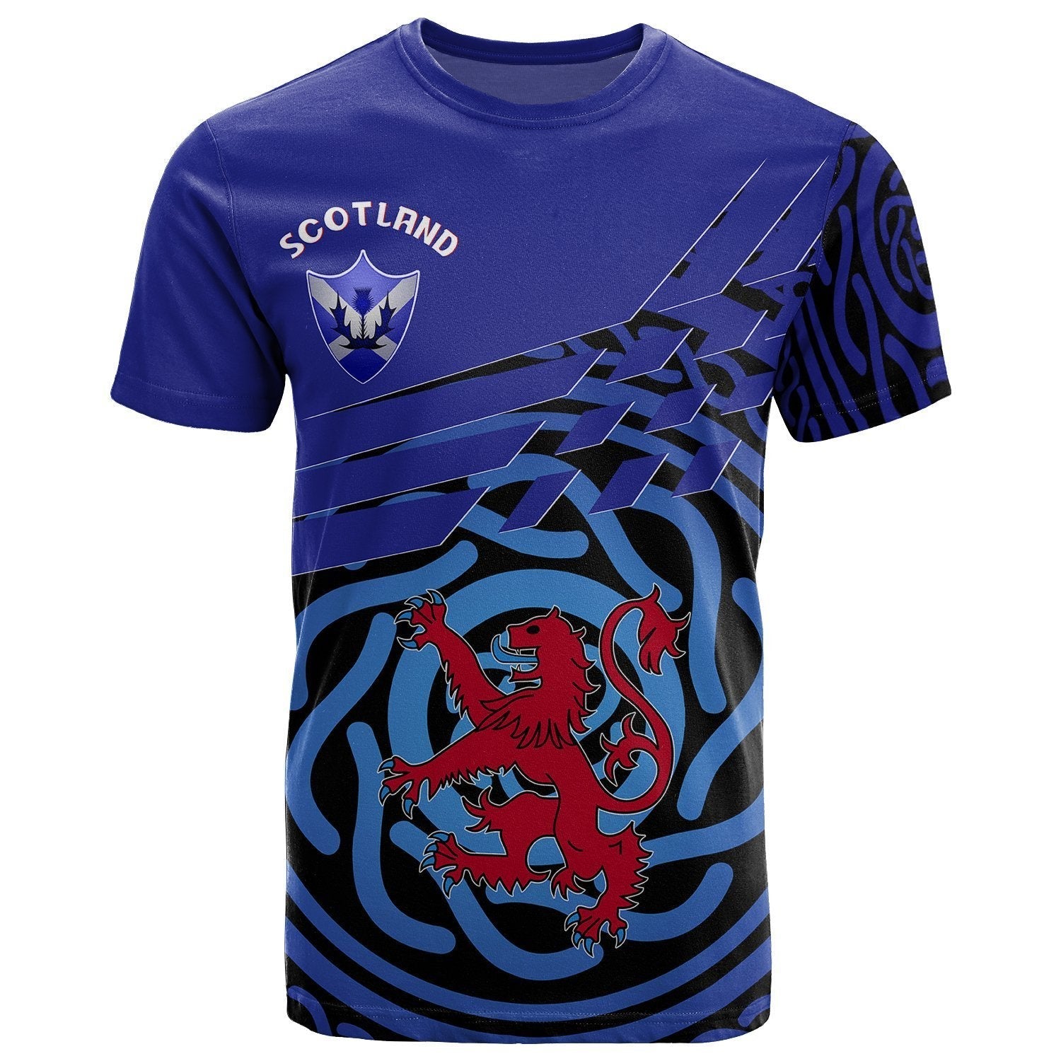 Scotland T - Shirt - Scotland Symbol With Celtic Patterns - Vibe Hoodie Shop