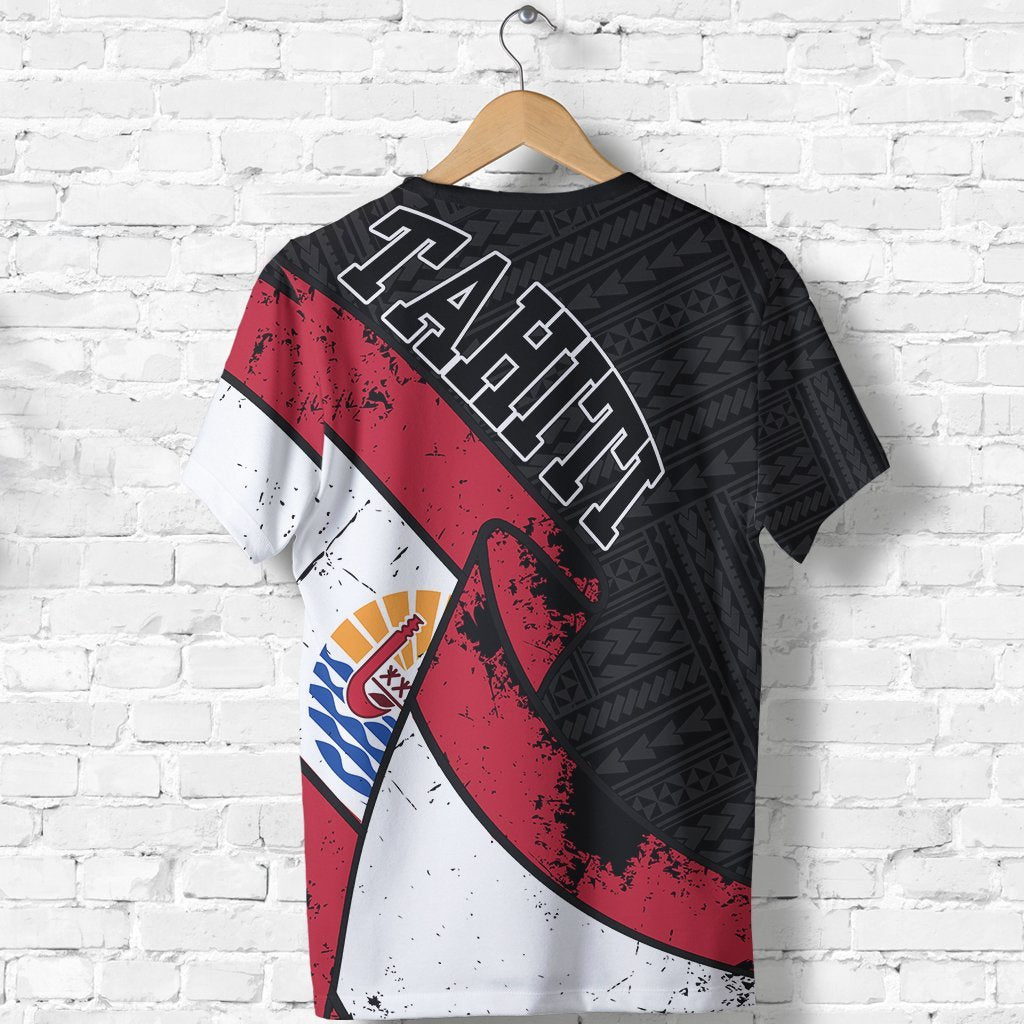 Tahiti Grunge Flag T shirt - Vibe Hoodie Shop