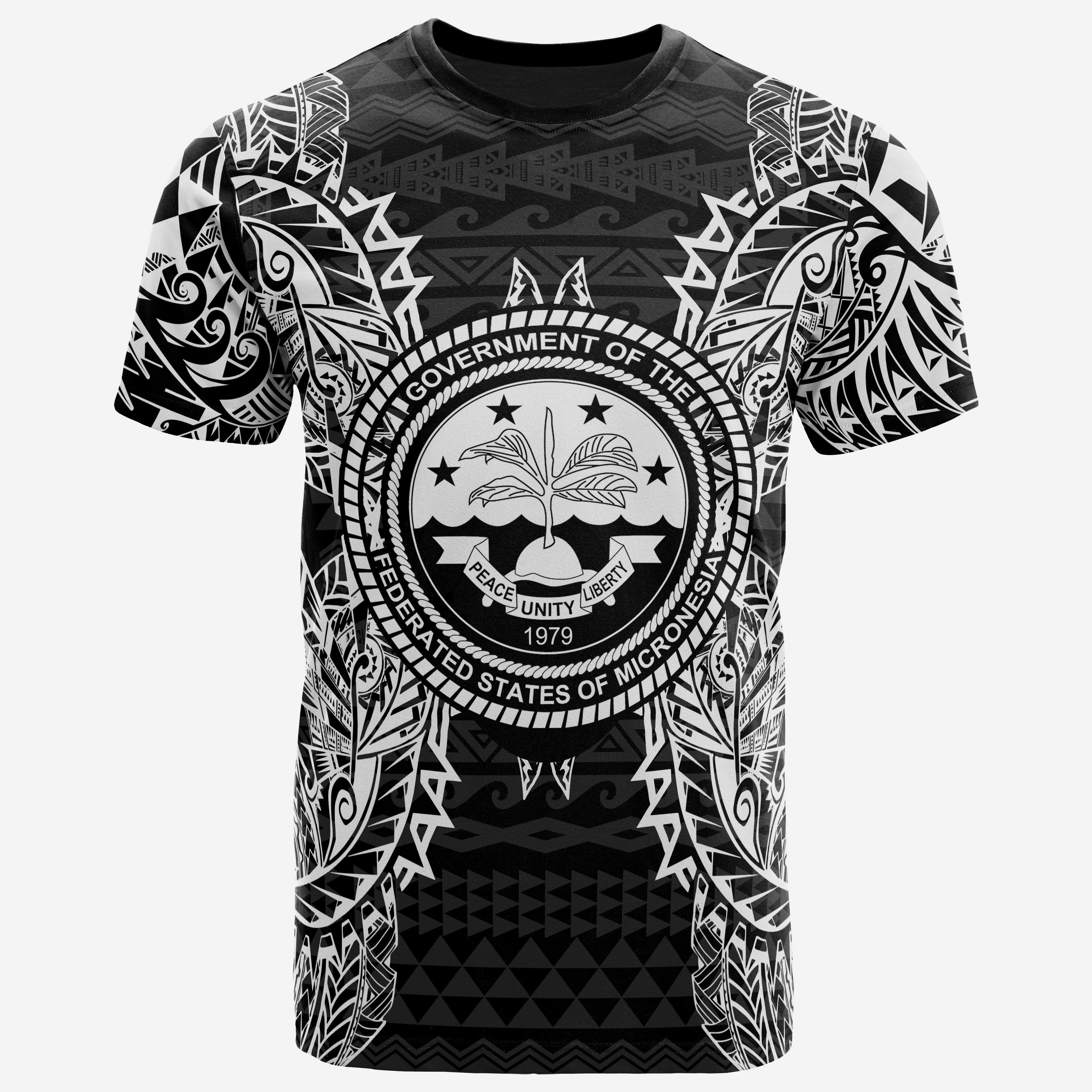 Vibe Hoodie Federated States of Micronesian All T shirt - Federated States of Micronesian Seal Map Polynesian Tattoo White Black - Vibe Hoodie Shop