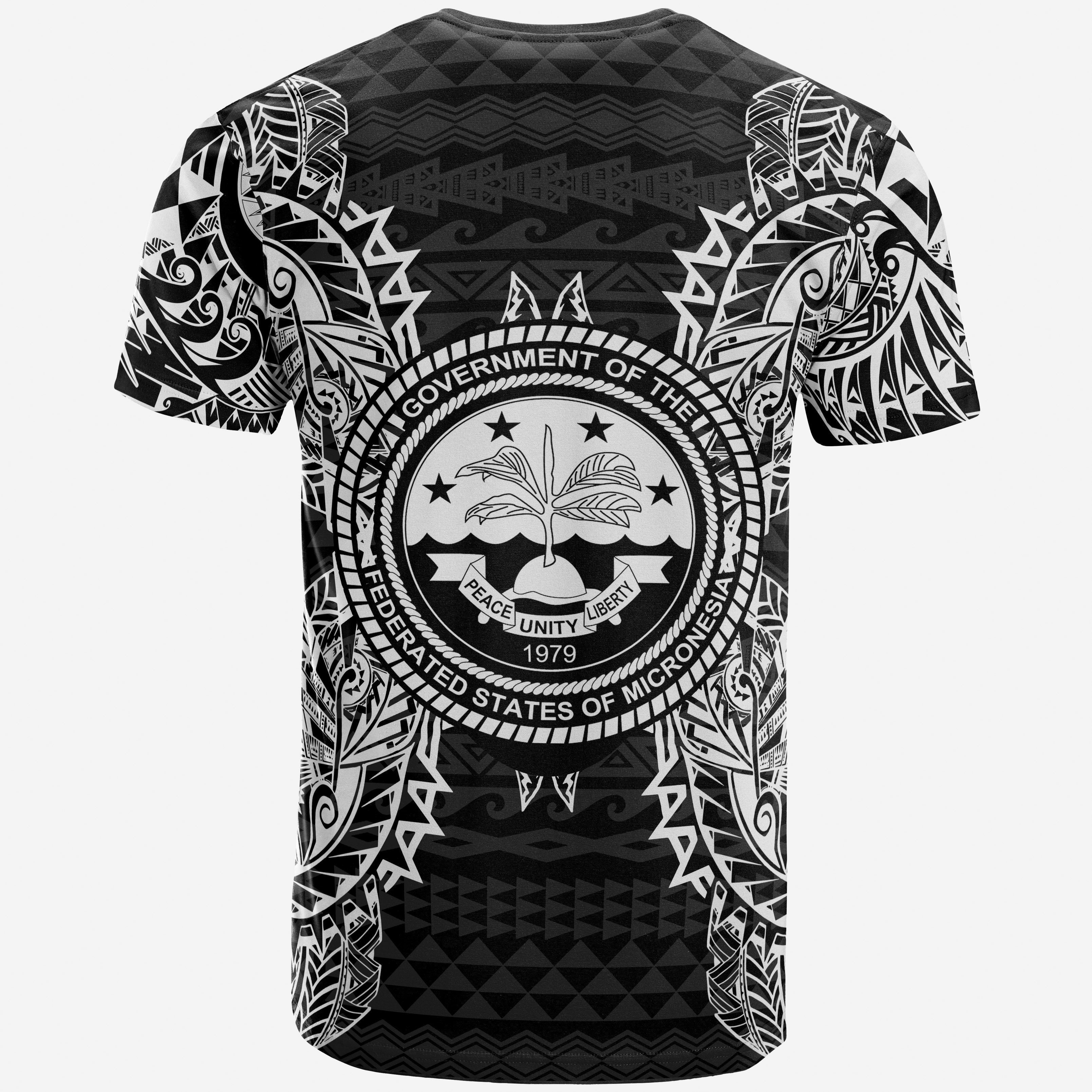 Vibe Hoodie Federated States of Micronesian All T shirt - Federated States of Micronesian Seal Map Polynesian Tattoo White Black - Vibe Hoodie Shop