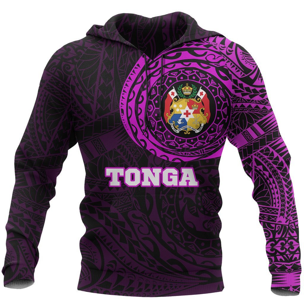 Hoodie Tonga In My Heart Polynesian Tattoo Style Pink - Vibe Hoodie Shop