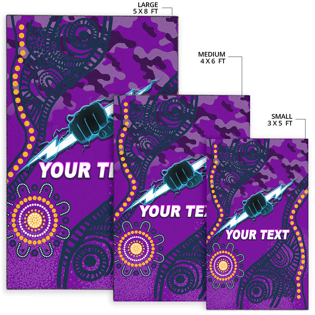 (Custom Personalised) Storm Rugby ANZAC Day Camouflage Indigenous Art Area Rug - - Vibe Hoodie Shop