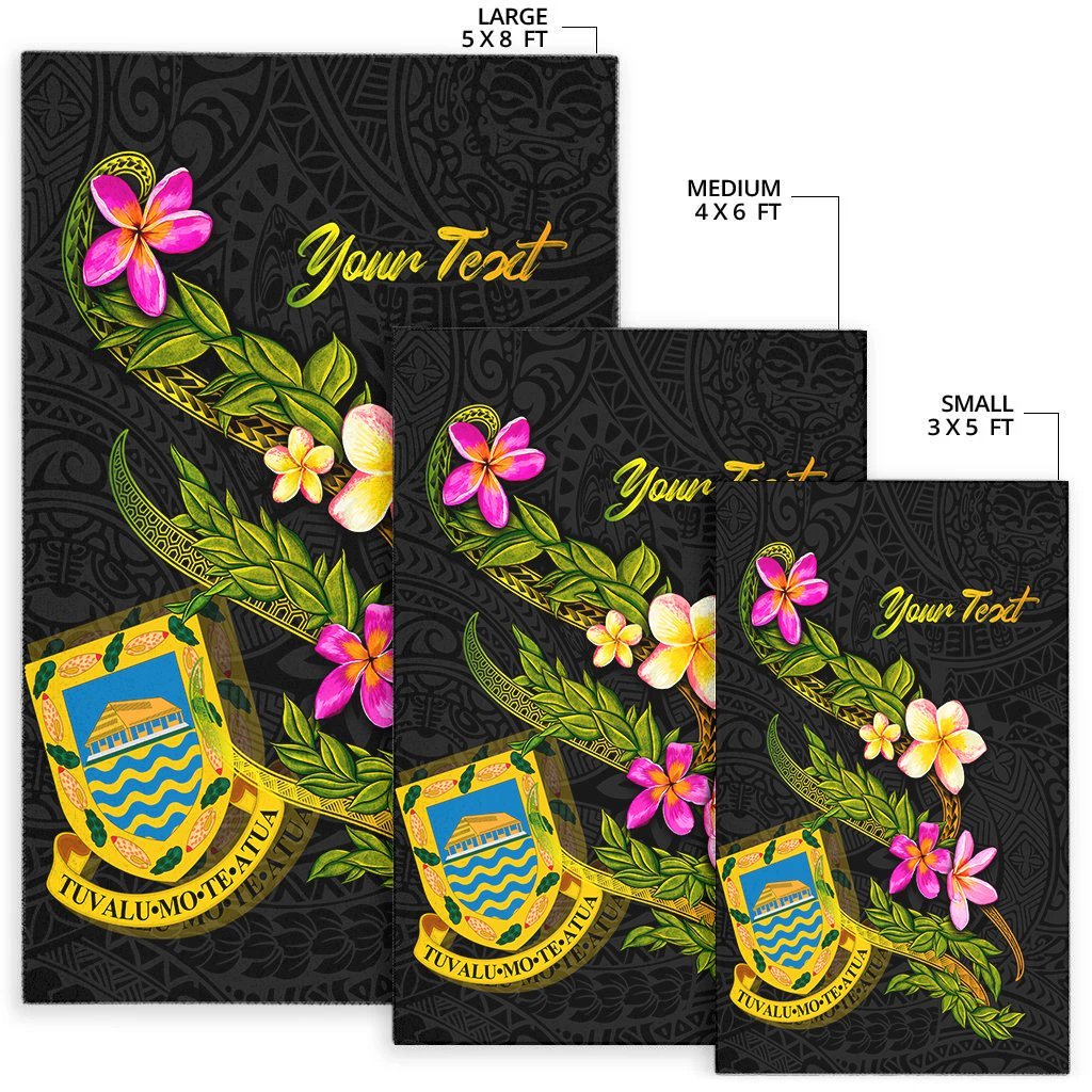 Tuvalu Polynesian Custom Personalised Area Rug - Plumeria Tribal - Vibe Hoodie Shop