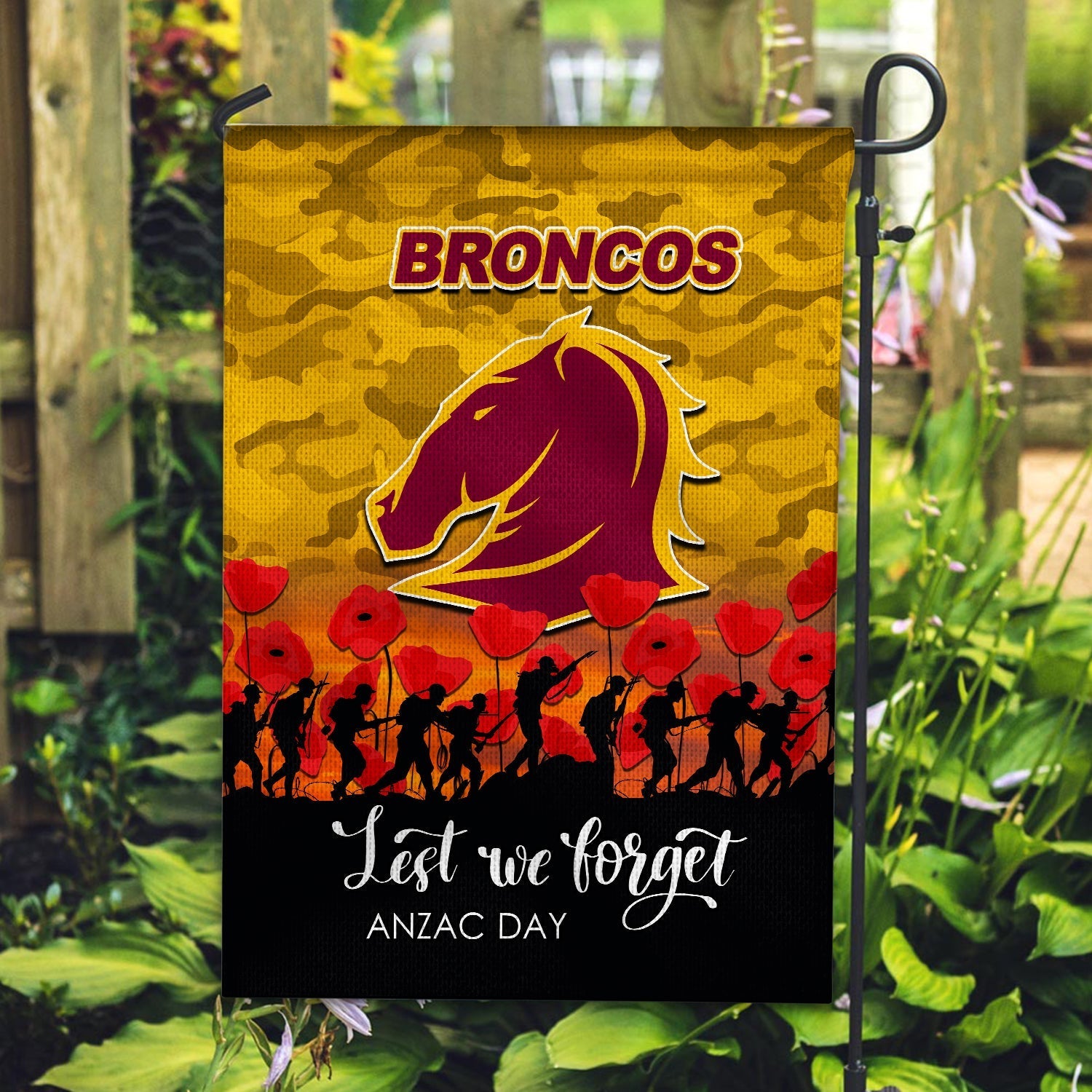 Broncos ANZAC Day Army Flag No.2 - Vibe Hoodie Shop