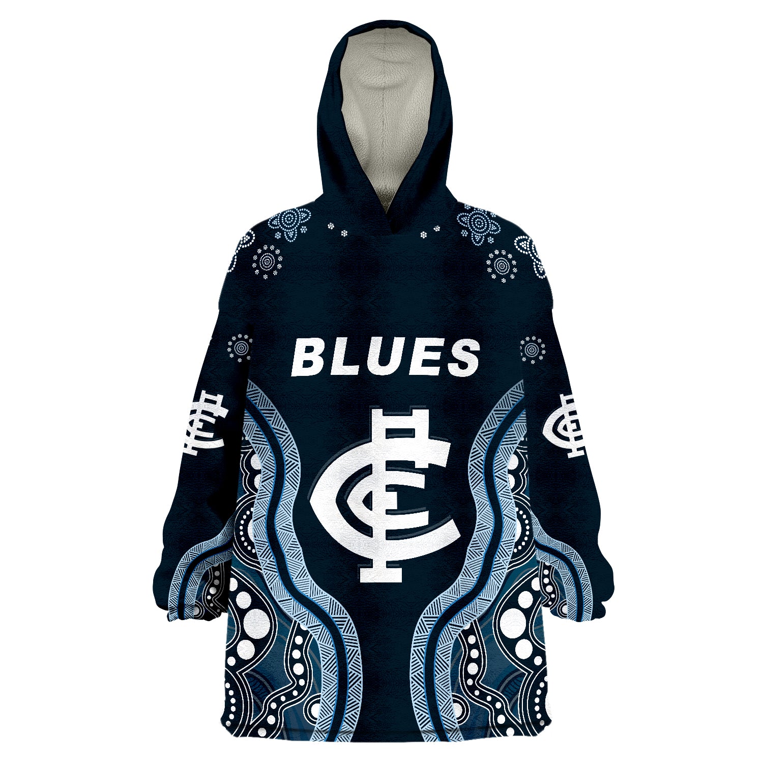 Go Blues Simple Indigenous Wearable Blanket Hoodie - Vibe Hoodie Shop