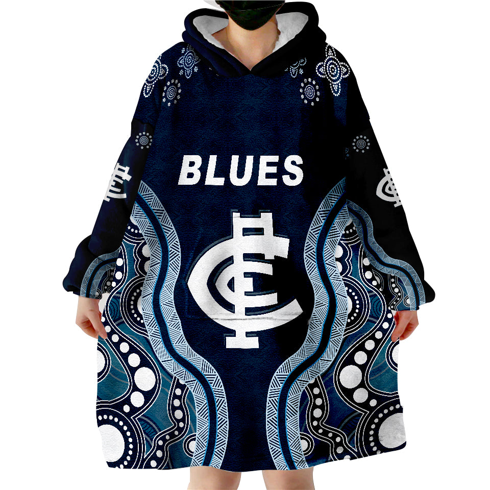 Go Blues Simple Indigenous Wearable Blanket Hoodie - Vibe Hoodie Shop