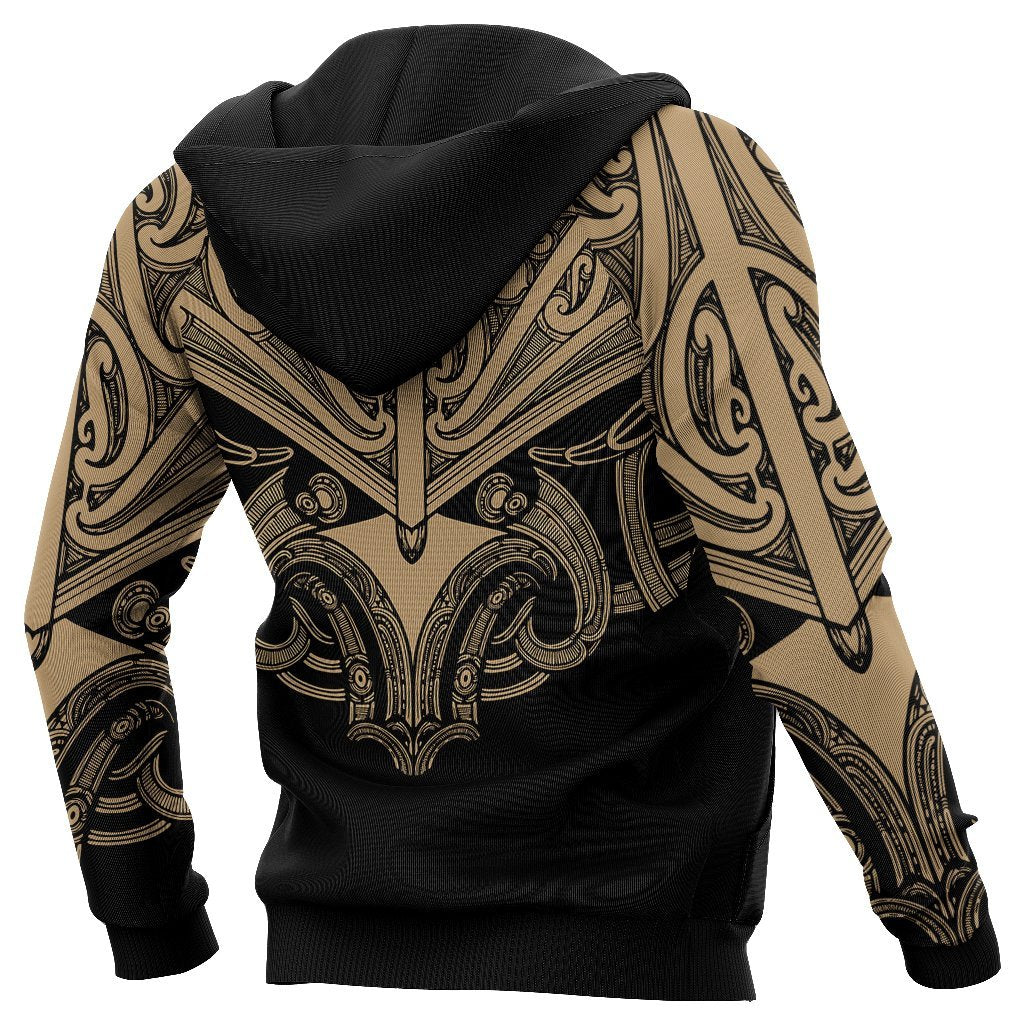 Maori Tattoo Hoodie Hei Matau Abalone Gold - Vibe Hoodie Shop