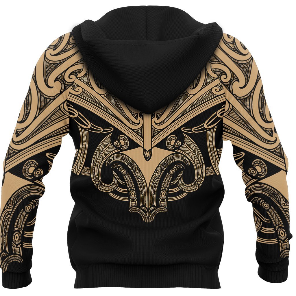 Maori Tattoo Hoodie Hei Matau Abalone Gold - Vibe Hoodie Shop