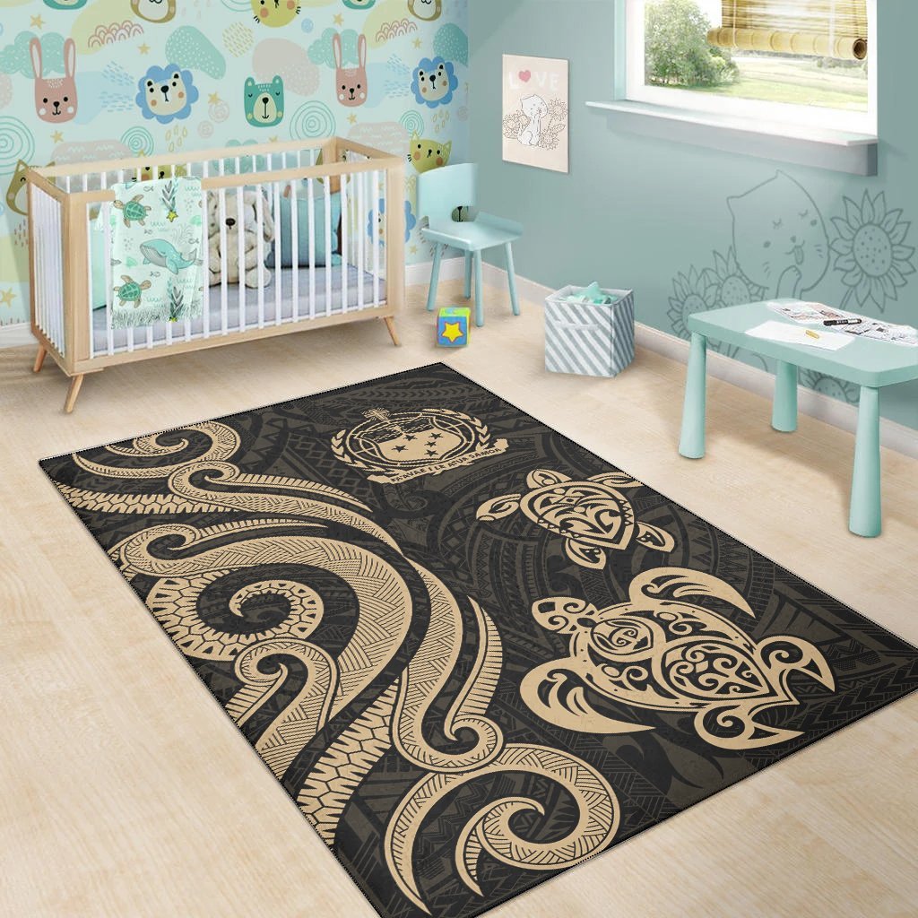 Samoa Area Rug - Gold Tentacle Turtle - Vibe Hoodie Shop