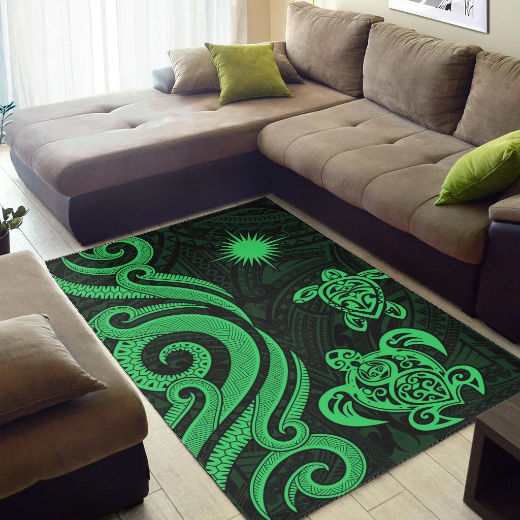 Marshall Islands Area Rug - Green Tentacle Turtle - Vibe Hoodie Shop