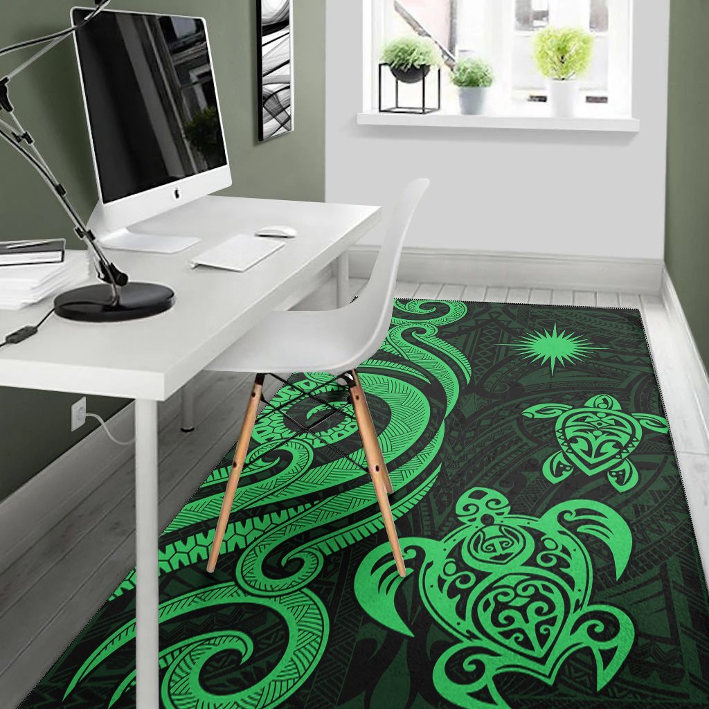 Marshall Islands Area Rug - Green Tentacle Turtle - Vibe Hoodie Shop