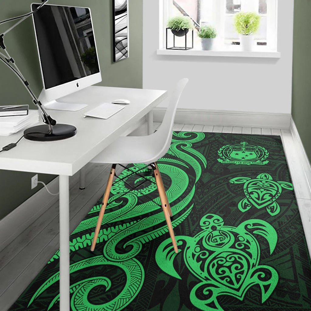 Samoa Area Rug - Green Tentacle Turtle - Vibe Hoodie Shop