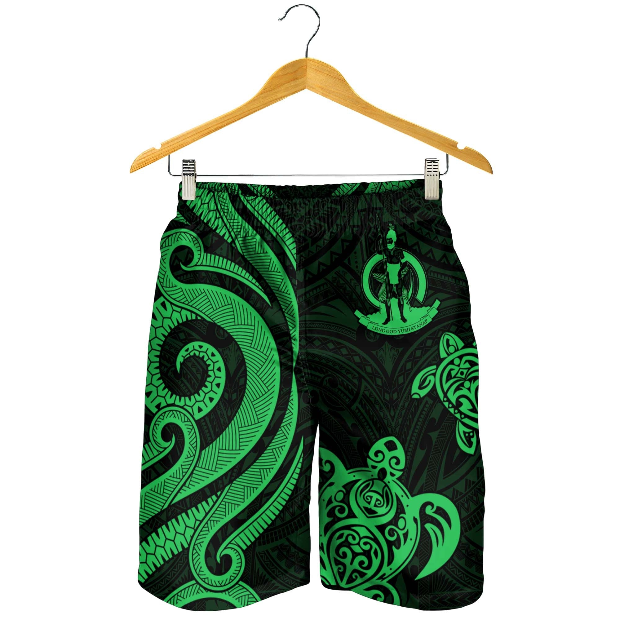 Vanuatu Men's Short - Green Tentacle Turtle - Vibe Hoodie Shop