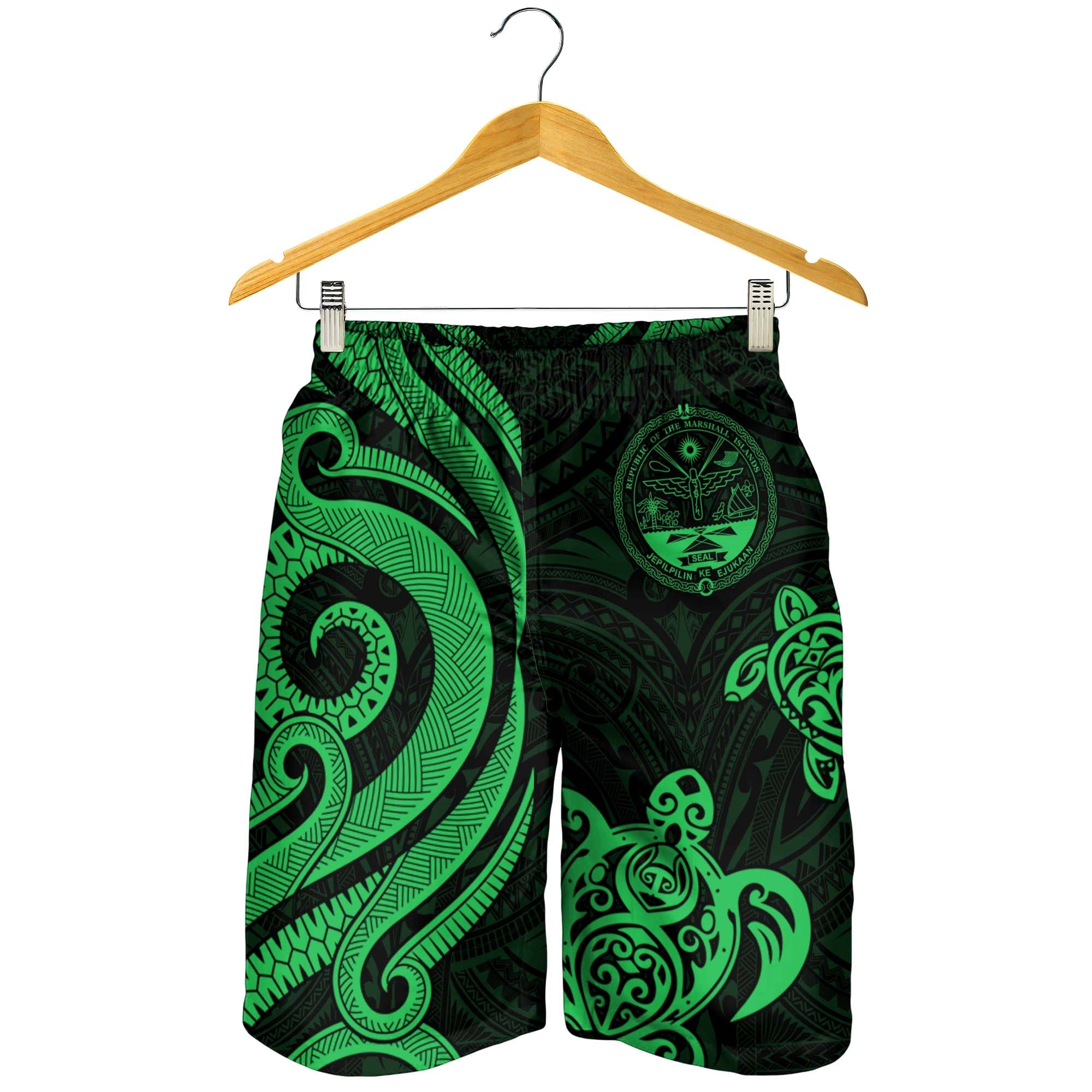 Marshall Islands Men's Short - Green Tentacle Turtle - Vibe Hoodie Shop