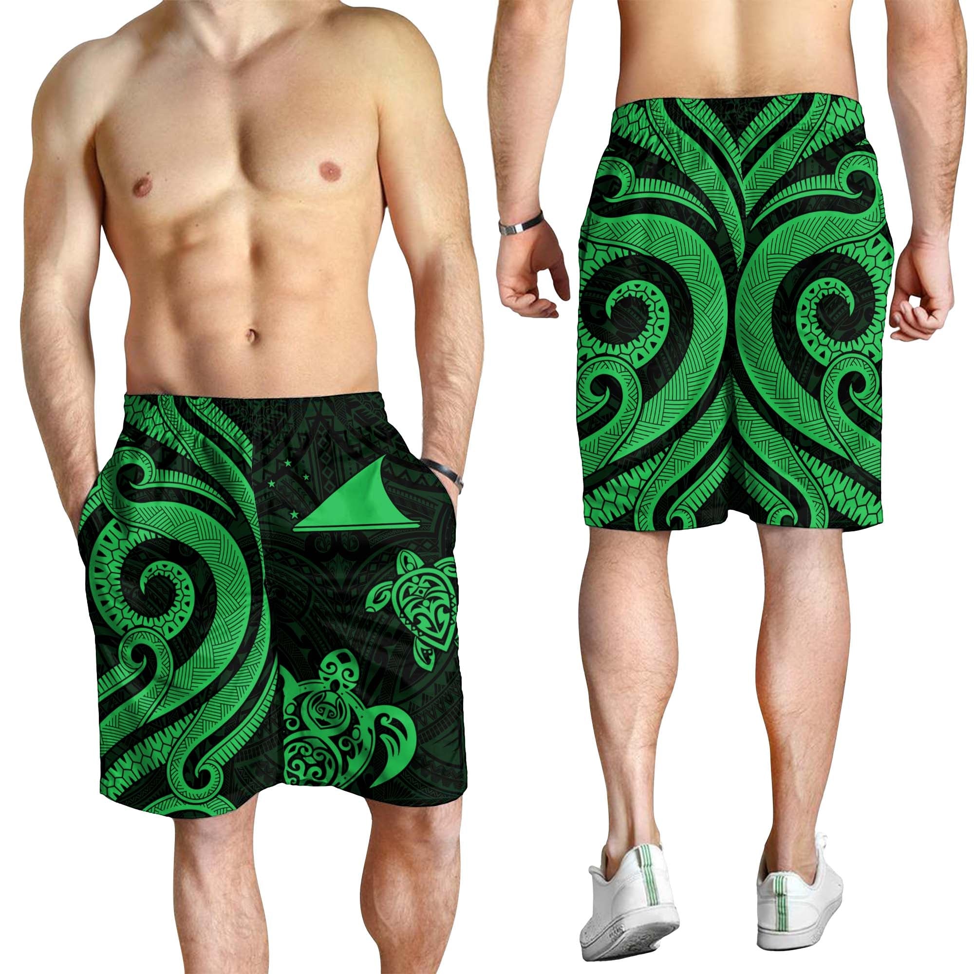 Tokelau Men's Short - Green Tentacle Turtle - Vibe Hoodie Shop