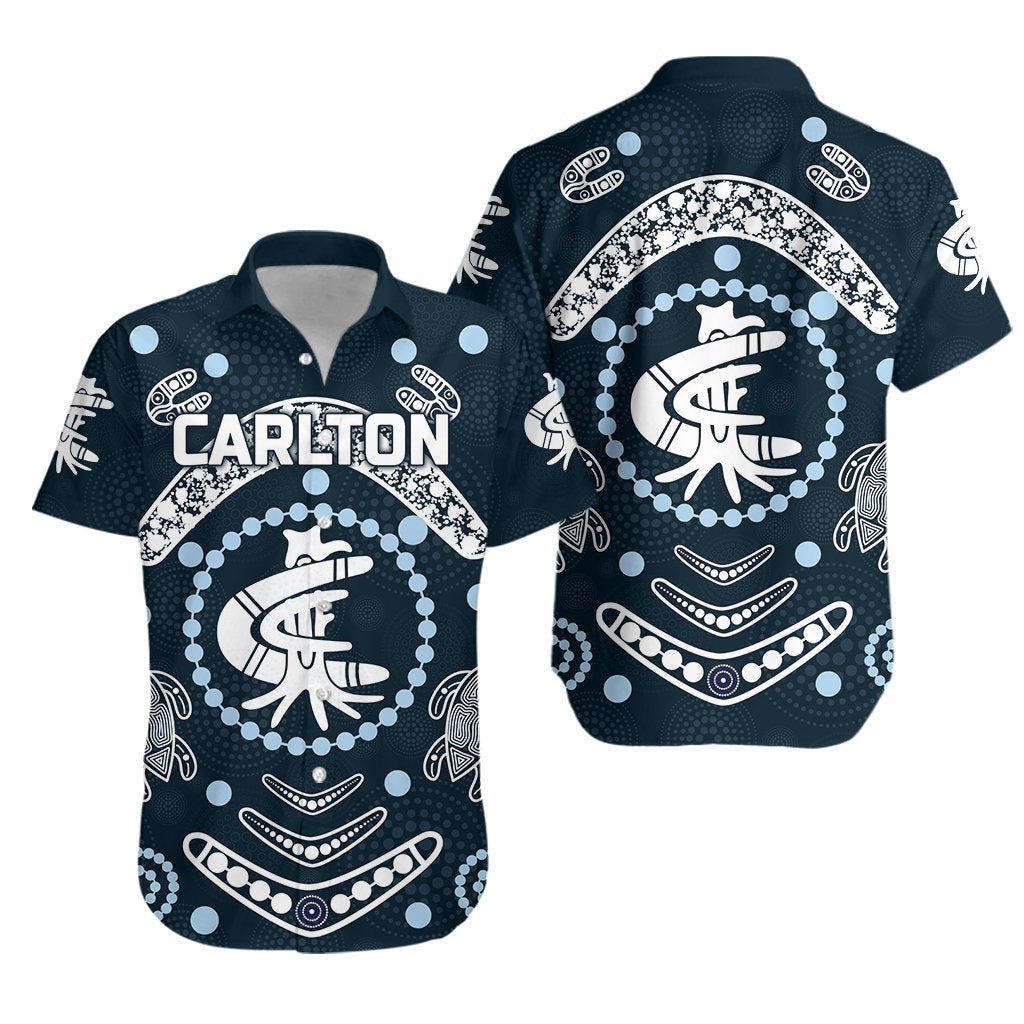 Carlton Hawaiian Shirt The Blues Baggers Indigenous - Vibe Hoodie Shop