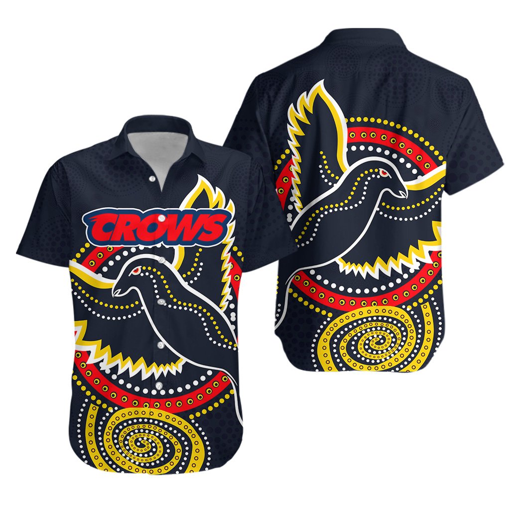 Adelaide Hawaiian Shirt Crows Indigenous - Vibe Hoodie Shop