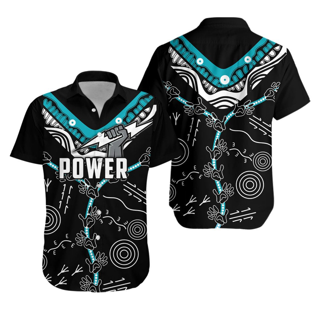 Port Adelaide Hawaiian Shirt Power Indigenous - Vibe Hoodie Shop